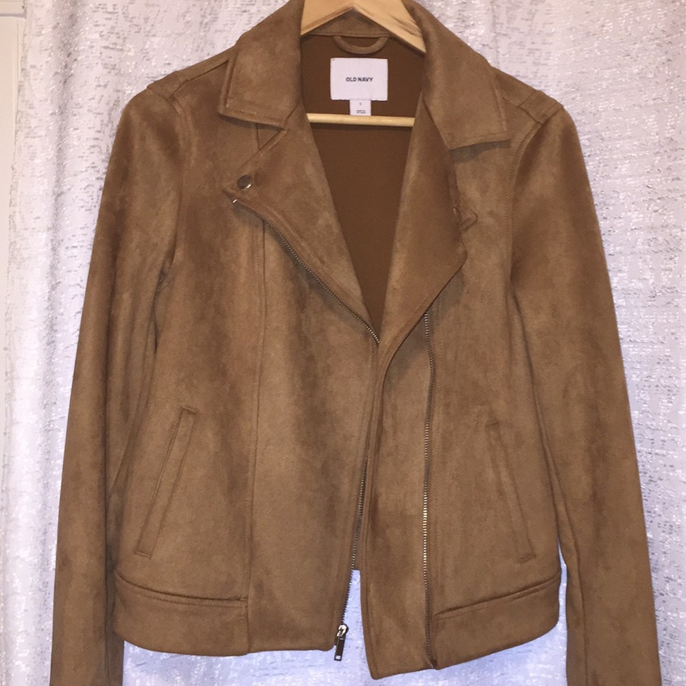 Natural colored suede Moto jacket